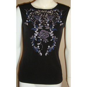 White House Black Market Embroidered Sleeveless Em